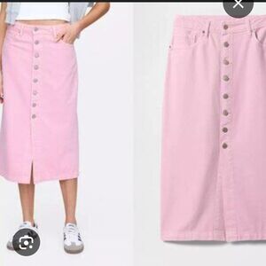GAP Pink Midi Skirt with Button Detail
